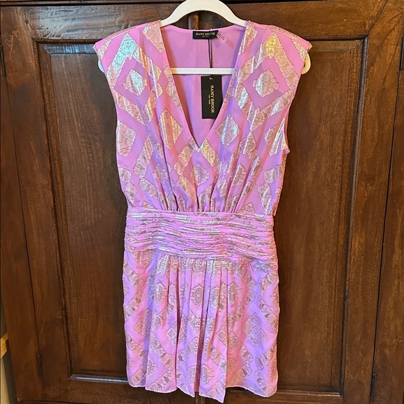 Ramy Brook Reina Dress, silk pink and gold - Picture 4 of 12